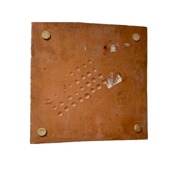 Pier 1 Duca Di Camastra Hand Painted Ceramic Tile Floral Trivet Italy 7.5" - Picture 5 of 6